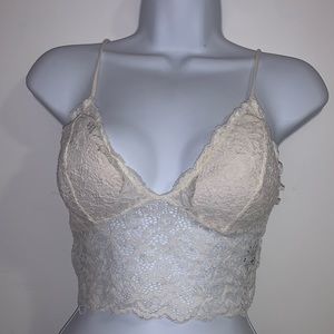 Boho Cream Lace Crop Top